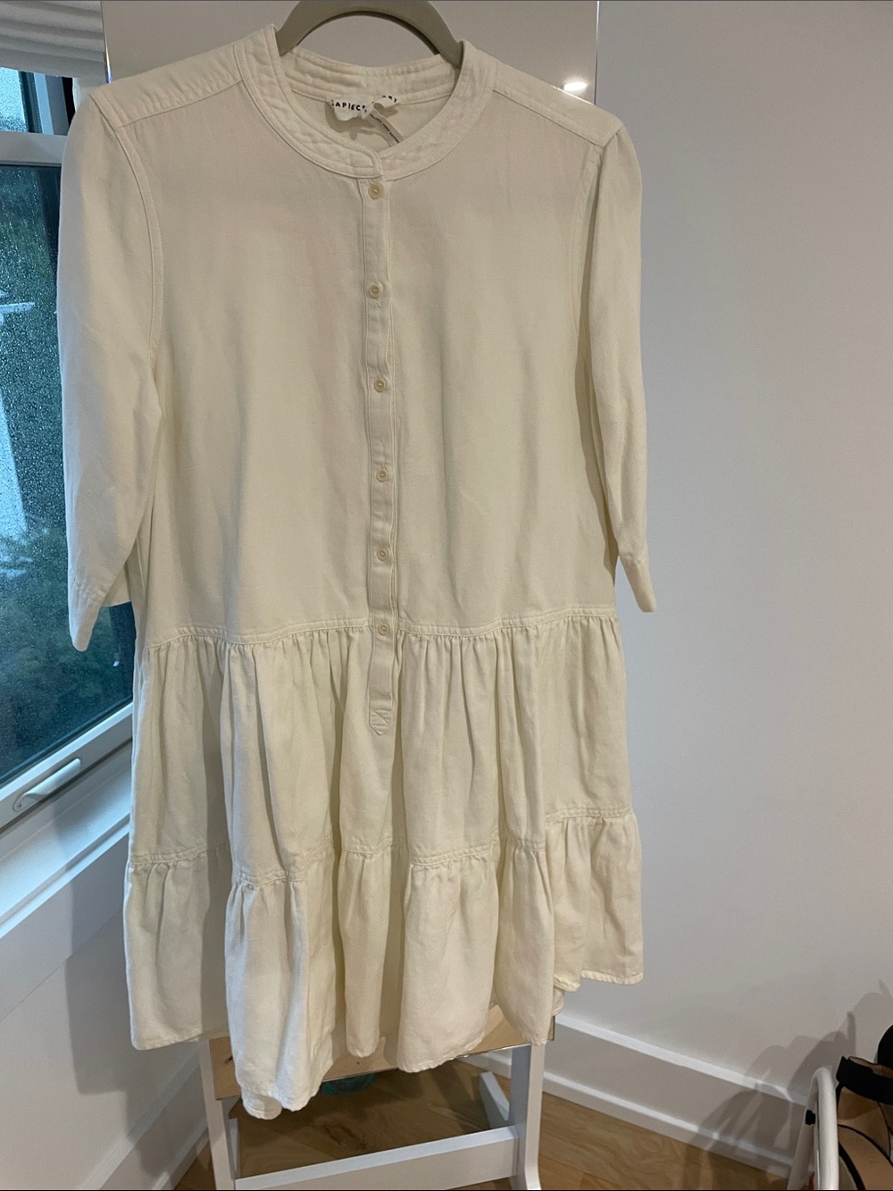 Apiece Apart Cream Maurino Drop Waist Dress - Picture 3 of 7
